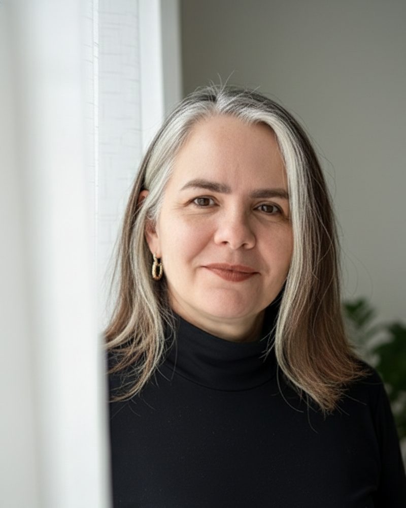 Lyziane Menezes junto à janela